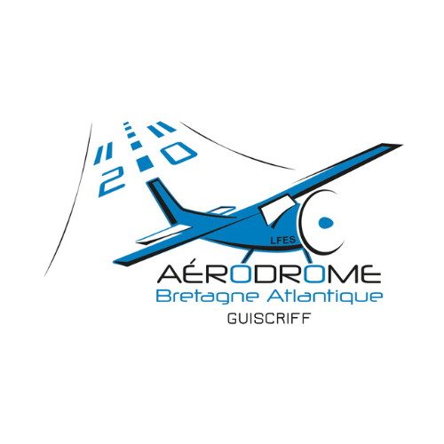 Logo rond officiel de l’Aérodrome Bretagne Atlantique, représentant l’identité visuelle du centre aéronautique en Bretagne.